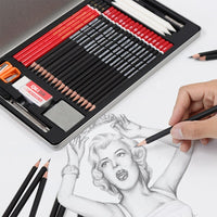 29pcs Sketch Pencil Set Professional Sketching Drawing Kit Wood Pencil Pencil Iron box For Painter School Students Art Supplies