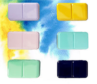 Color Empty Palette Case Tins Box Paint Storage Iron Box with 24 Half Pans For Watercolor Paints Painting Art Supplies