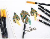 Tombow ABT Dual  Water Brush pen & Fine Tip Pen Professional CalligraphyArt Marker Pen for Bullet Journaling Card Making