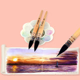 High Quality Squirrel Hair Wood Log Handle Round Paint Brushes Set Professional Painting Brush for Art Watercolor Gouache