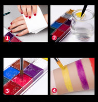 Body painting pigment 12-color set, oily, waterproof, face painting paint, portable Halloween cos clown makeup paint