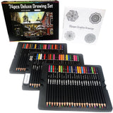 74 pieces of colored pencil set sketch pencil eraser sharpener coloring graffiti drawing tool professional painting art supplies