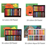 Maries Soft Oil Pastel 12/24/36 Artist Aqua Oil Pastel Washable Graffiti Painting Drawing Crayon Pen for Painting Art Stationery