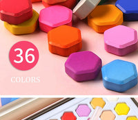 High Quality Solid Watercolor Paint With Wooden Pole 36 Colors Brush Pen Set  Water Brush Gouache Pigments School Art Stationery