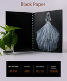 A4 black card notebook spiral wrap can tear DIY blank black paper hand-painted color lead sketchbook 80 pages of art supplies