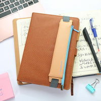 Mini 6 Colors Pu Leather Pencil Bag Elastic Buckle Pencil Case Easy Carrying Pen Bag For Book Notebook Students Art Supplies