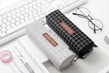 canvas pencil case waterproof zipper pencil case pen holder student supplies stationery simplicity Large-capacity pencil case
