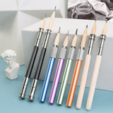 Single/double-end pencil extension set color lead charcoal sketch pencil extension rod metal/wood art student pencil extension