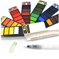 Superior 18/25/33/42Colors Solid Watercolor Paint Set With Water Brush Pen Watercolor Pigment For Draw Art Supplies