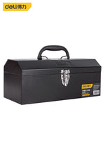 Deli 14 Inch Metal Tool Box Tool Storage Made Of Cold-Rolled Steel Compressive Seismic And Strong Metal Lock