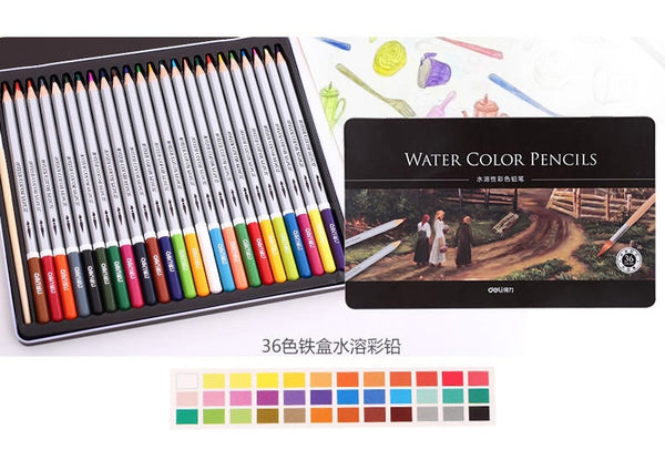 Deli Watercolor Pencil 12 / 24 / 36 Color Drawing Pen Art Set Children –  AOOKMIYA