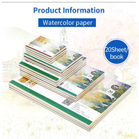 32/16/8K watercolor notebook 300g cotton pulp paper sealed on all sides,medium thickness and fine lines, portable art supplies