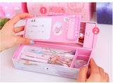 Multi-function Pencil Case 3 Layer Pen Box Large Capacity Pencilcase Stationery Box for Girls Password Lock School Supplies