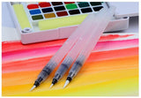 6Pcs Different Shape Large Capacity Barrel Water Soft PenWatercolor Painting Promotional Pen Calligraphy Drawing Art Supplies