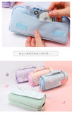 Kawaii Cherry PU Leather Capacity Pencil Case School Pencil Bag Holder Bag Pen Box For Sweet Flowers Girls Gift Pouch Stationery