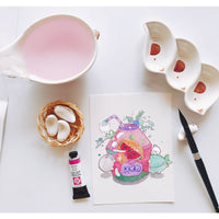 Ceramic creative color palette pen holder bird-shaped wash pen bowl display stand craft ornaments painting art supplies