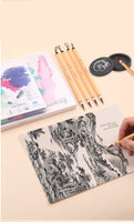 2pcs Rabbit Hair Hair Hook Line Fine Paint Brush Chinese Calligraphy Brush Pen for Artist Watercolor Oil Painting Art Supplies