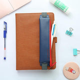 Mini 6 Colors Pu Leather Pencil Bag Elastic Buckle Pencil Case Easy Carrying Pen Bag For Book Notebook Students Art Supplies