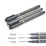 Sketch Brush Pen Set 3 pcs/Lot Different Size Japan Material Art Marker Calligraphy Office Drawing Signature Art Pen