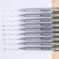 Faber Castell 9pcs Needle Pen Pigment Liner Neelde Water-proof Drawing Pen Pigma Micron Marker Pen for Sketch Hook Pen Sign Pen