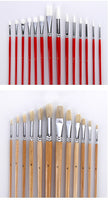 36/38 pcs Paint Brushes Set with Canvas Bag Case Long Wooden Handle Synthetic Hair Oil Acrylic Watercolor Painting Art Supplies