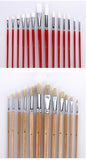 36/38 pcs Paint Brushes Set with Canvas Bag Case Long Wooden Handle Synthetic Hair Oil Acrylic Watercolor Painting Art Supplies