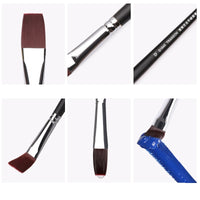 Flat Nylon Hair Long Black Wooden Handle Paint Brushes Professional Watercolor Paint Brush For Acrylic Oil Painting Art Supplies