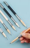 Single/double-end pencil extension set color lead charcoal sketch pencil extension rod metal/wood art student pencil extension