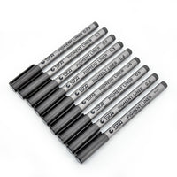 STA 9pcs/set Sketch Marker Pen Different Tip Sizes Black Pigment Liner Water Based brush Marker For Art Supplies Stationery