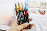 Guangna 1PCS 2.0MM Water-Based Metallic Marker Black Card Paint Metal Surface Permanent Paint Marker DIY Album Pen Art Supplies