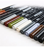 Tombow ABT Dual  Water Brush pen & Fine Tip Pen Professional CalligraphyArt Marker Pen for Bullet Journaling Card Making