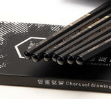 NYONI 10PCS Fine Black Charcoal Sketch Pencils Hard/Medium/Soft Carbon Pencil For Sketching Drawing Tool Art Supplies Gift