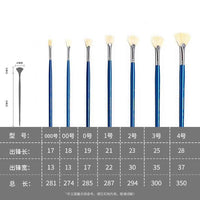 hwahong1 fan-shaped oil brush wooden long rod bristle pen watercolor gouache oil painting acrylic art special