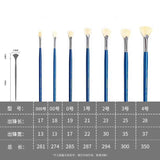 hwahong1 fan-shaped oil brush wooden long rod bristle pen watercolor gouache oil painting acrylic art special