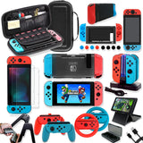 Game Accessories Set For Nintend Switch Travel Carrying Bag Joycon Protective Cover Charging Dock Screen Protector Case Card Box