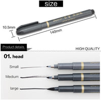 Sketch Brush Pen Set 3 pcs/Lot Different Size Japan Material Art Marker Calligraphy Office Drawing Signature Art Pen