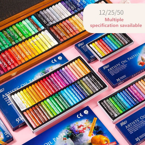 Heavy color oil pastel set 25/50 color children's soft thick colorful –  AOOKMIYA