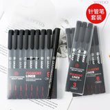 Different Size 3/6/9pcs Set Waterproof Brush Markers Pigment Liner Black Pens Needles Sketch Marker for Designer Artist Comics