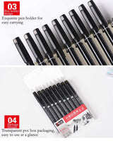 KNOW 9Pcs/Set Black Pigment Liner Neelde Water-proof Drawing Pen Pigma Micron Sunproof Marker for Sketch Drawing