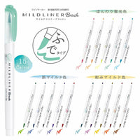 2019 NEW 5 Colors Zebra MildLiner Brush Pen Set WFT8 Double Sided Water-based Highlighter Marker Pen Journal Supplies