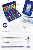 24/36/48 color solid watercolor paint set portable metal box to send pen beginner hand-painted paint painting art supplies