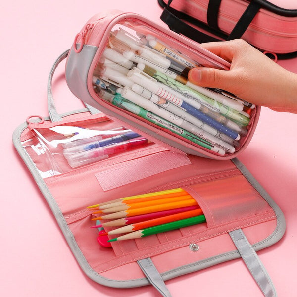 High Capacity 160 Slot Oxford Cloth School Pencils Case Flower Pencil Box  For Colored Pencil Gel Pen Organizer Bag Stationery - AliExpress
