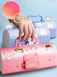 New Cute Three Layers Password lock Pencil Case Large Capacity Multi-function Stationery Box For School Students Art Supplies