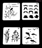 24pc/set 13CM Stencil Openwork Painting Template Embossing DIY Craft Bullet Journal Accessories Sjablonen Scrapbooking Reusable