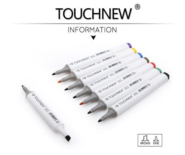 TOUCHNEW 60/80 Color Dual Head Art Marker Set Alcohol Sketch Markers –  AOOKMIYA