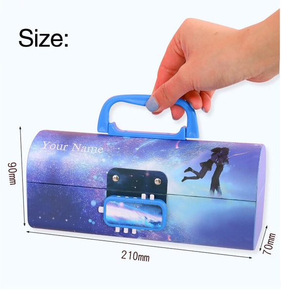 Blue Creative Pen Box Multi functional Pencil Case Including - Temu