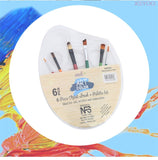 1pcs Plastic Palette Add 6 paint brush pen Art Paint Plastic Drawing Tray Color Palette for Oil Watercolour Painting Pallet