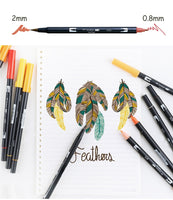 Tombow ABT Dual  Water Brush pen & Fine Tip Pen Professional CalligraphyArt Marker Pen for Bullet Journaling Card Making