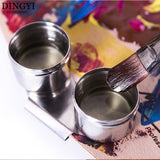 High Quality Paint Palette Oil Pot Single Double Hole Dipper Metal Painting Paleta Drawing Tools School Art Painting Supplies