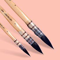 High Quality Squirrel Hair Wood Log Handle Round Paint Brushes Set Professional Painting Brush for Art Watercolor Gouache